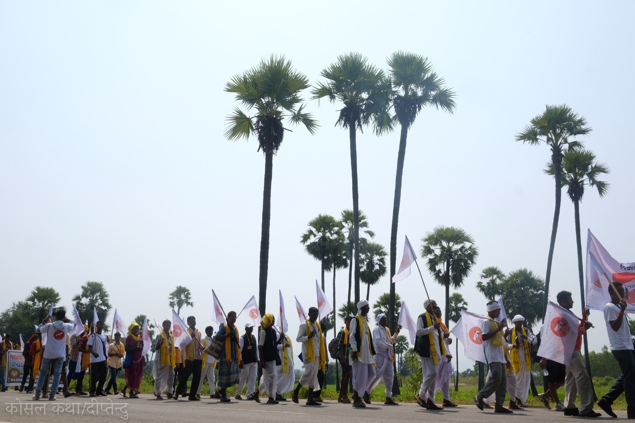 Participants gathered during a peace march